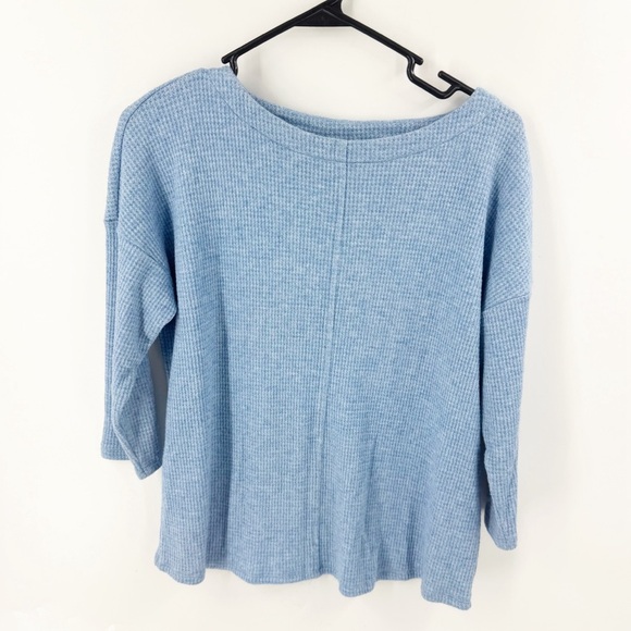 J. JILL WEAREVER WAFFLE DOLMAN 3/4 SLEEVE SOFT POWDER BLUE TOP SIZE X-SMALL - Picture 1 of 5